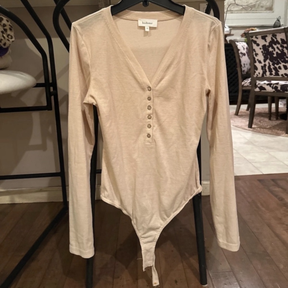 Bohme Cream Long Sleeve Bodysuit